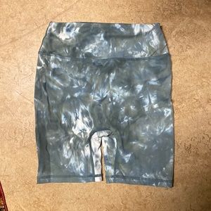 Tie-dye athletic shorts. Dramatic booty scrunch.